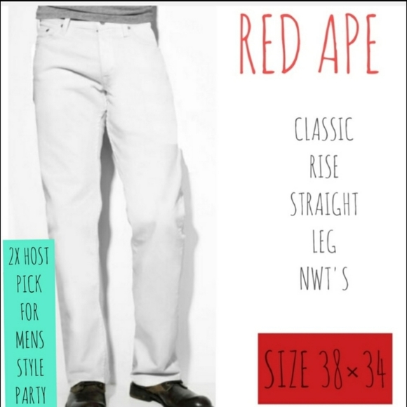 Red Ape Other - Red Ape Jeans Size 38 White Straight Leg NWT